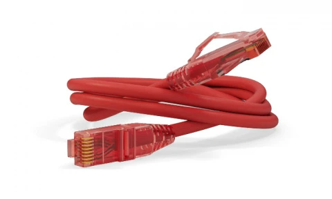 Патч-корд U/UTP, Cat.5e, 0,5м, красный, Hyperline <PC-LPM-UTP-RJ45-RJ45-C5e-0.5M-LSZH-RD>